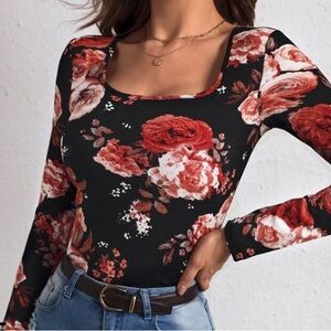 Long sleeve flower print shirt